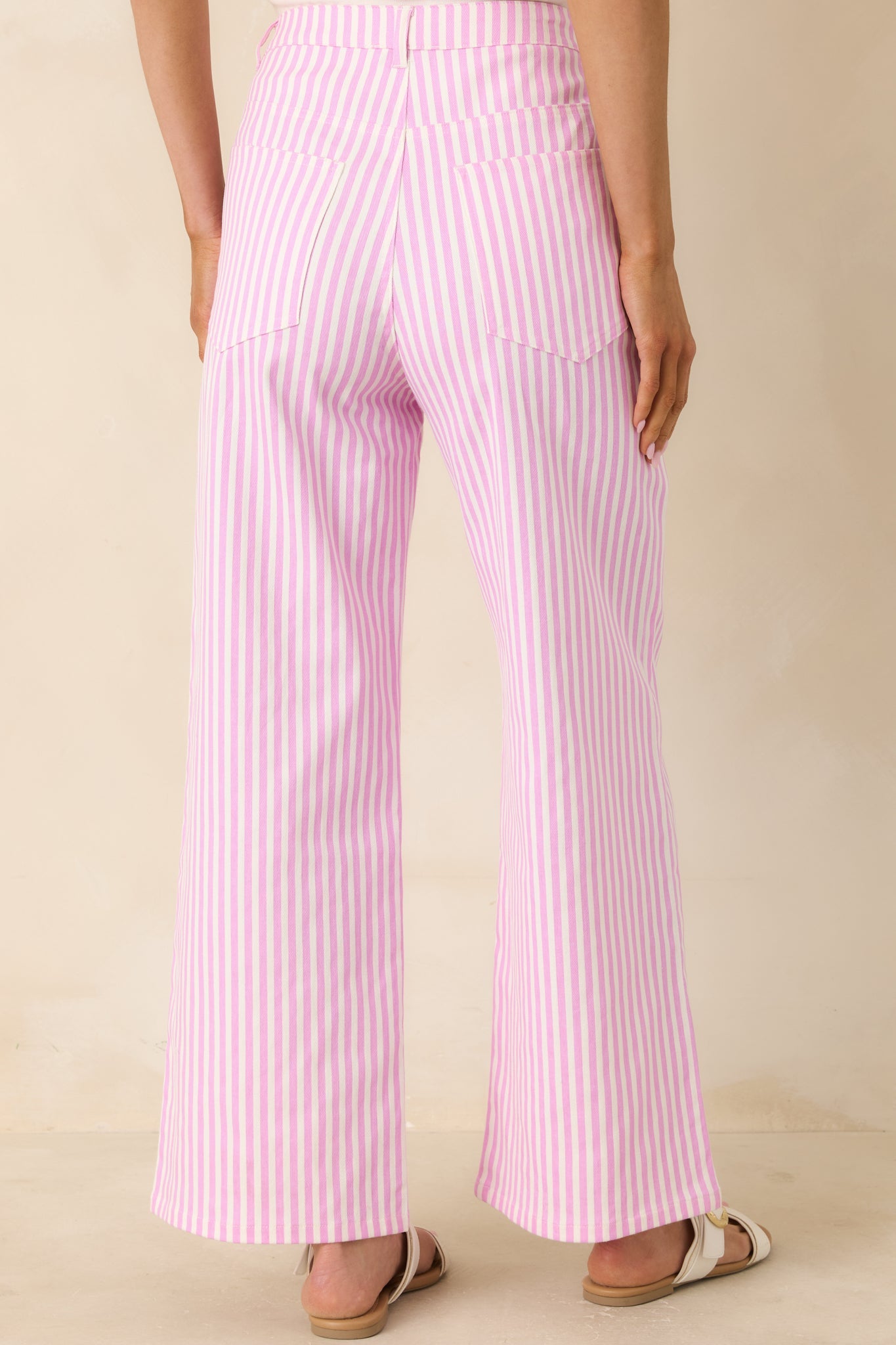 Let's Get Noticed Pink Stripe Cotton Pants