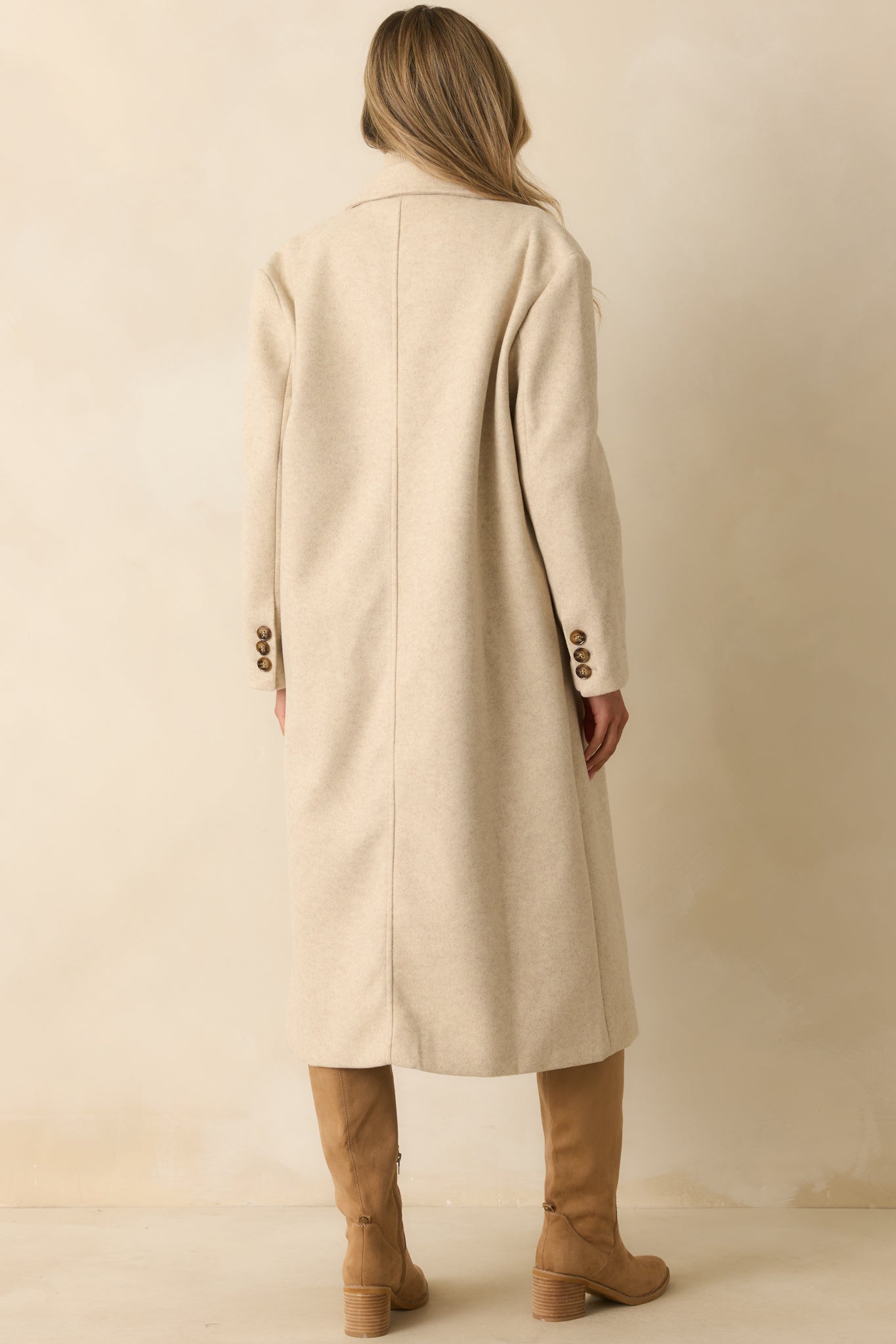 In Case You Need It Light Beige Double Breasted Longline Coat