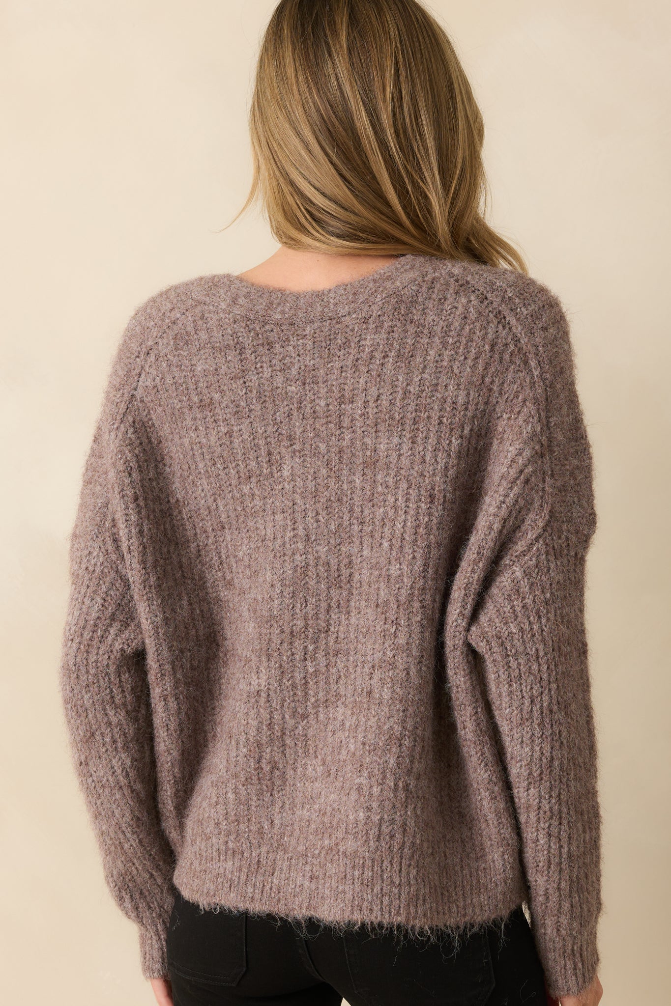 Always The Answer Taupe Ribbed Knit Button Up Cardigan