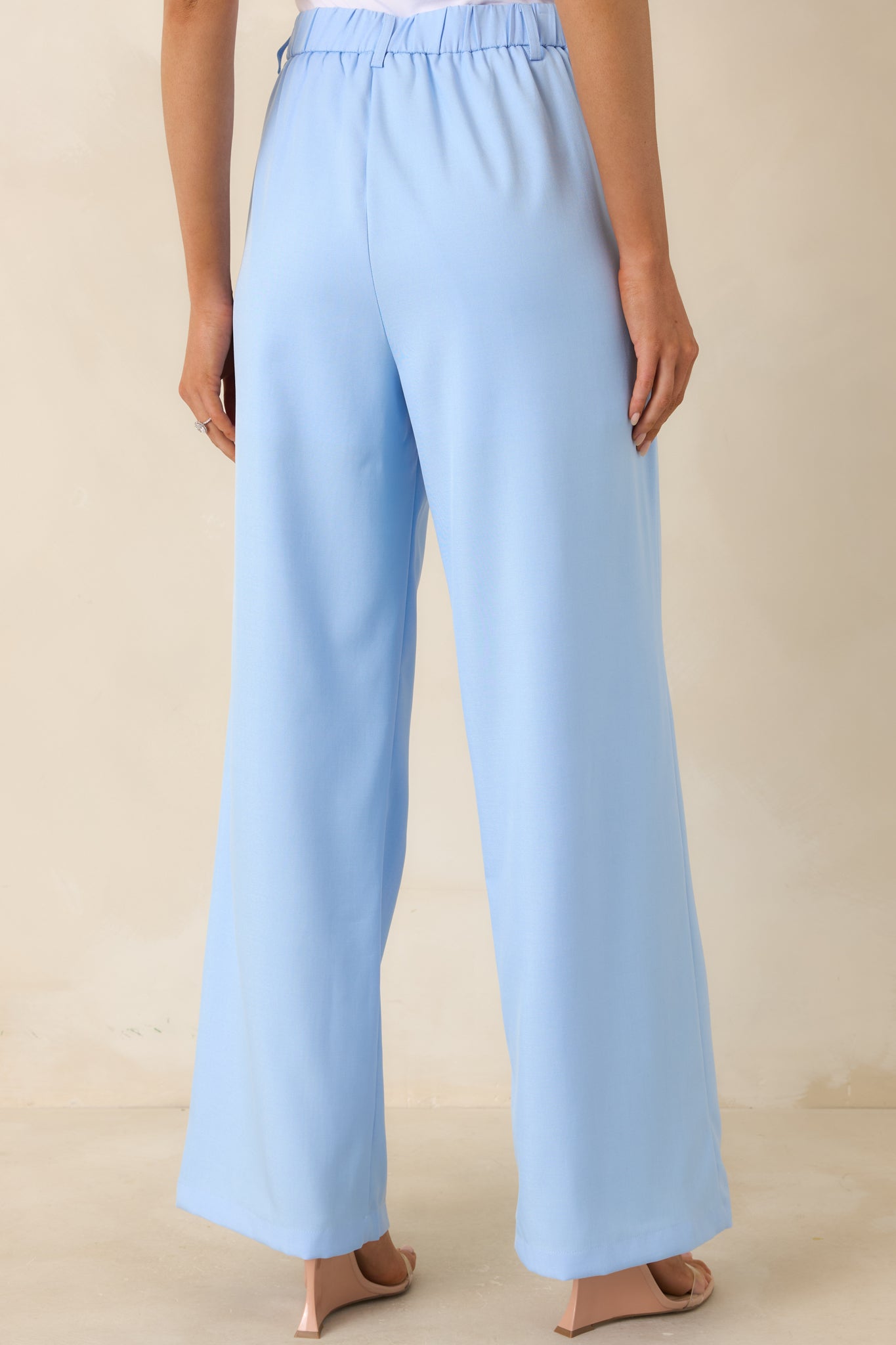 Details Make It Light Blue Tailored Wide Leg Trousers