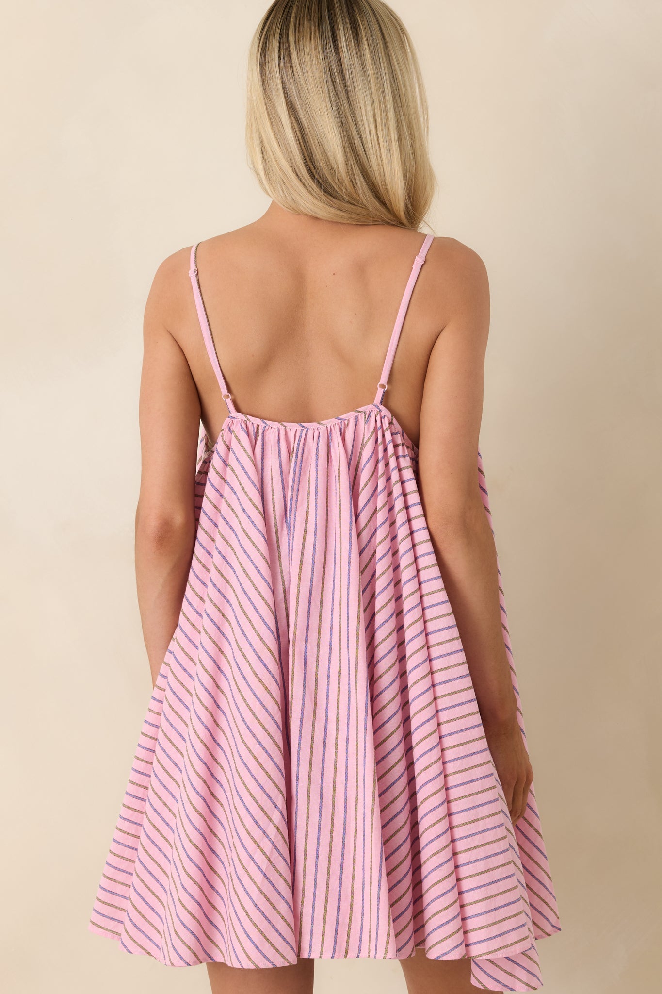 FRNCH Poroa Pink Stripe Cotton Mini Dress