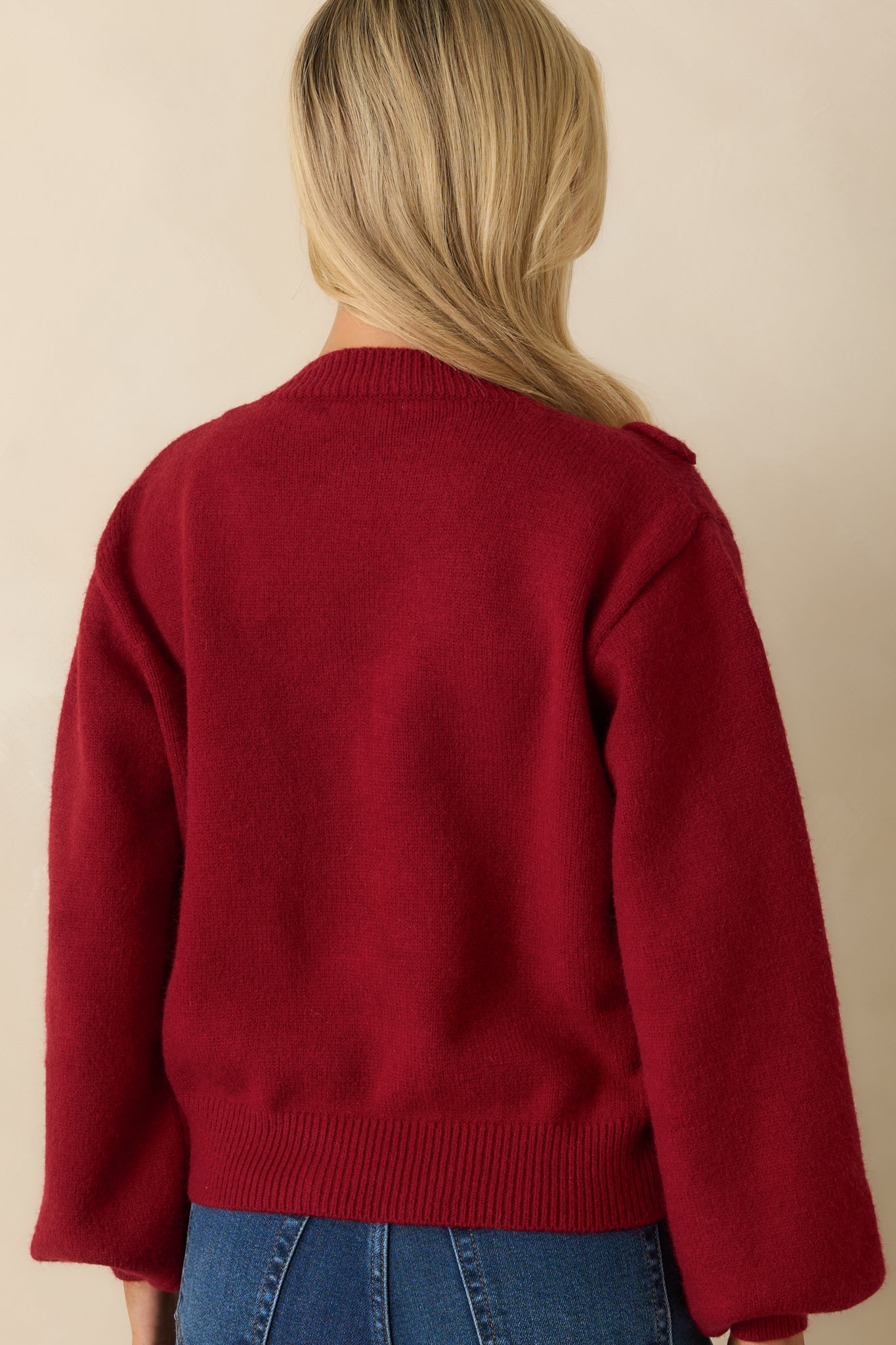 Well Within Reach Red Knit Button Up Cardigan