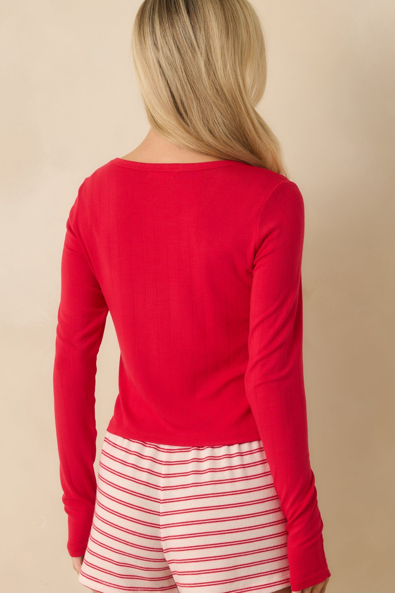 Z Supply Kiss Me Red Felt Cute Rib Top