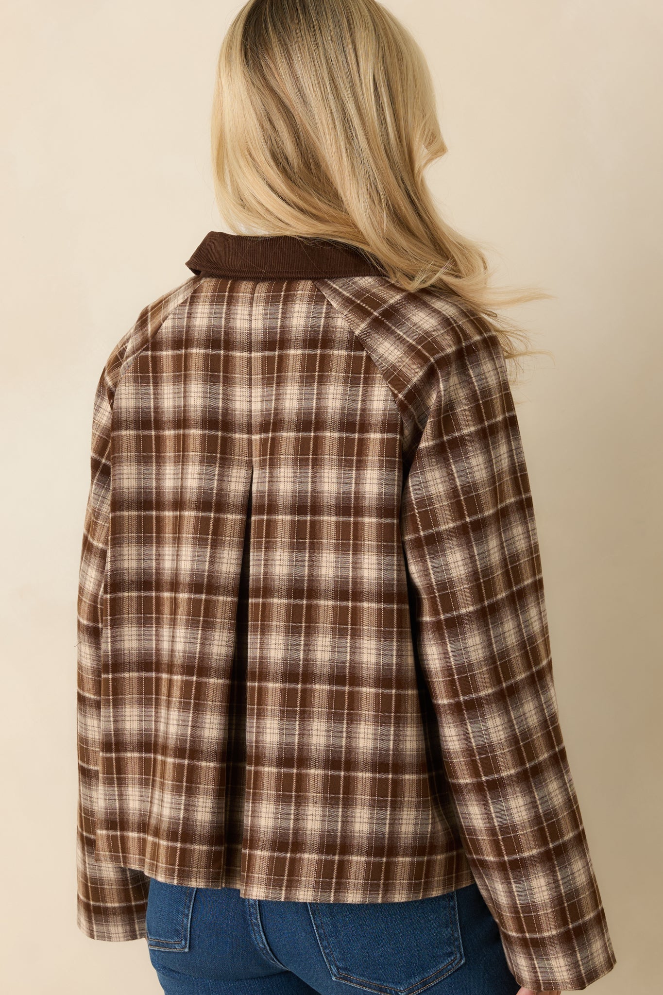 Winding Roads Brown Plaid Zip Up Jacket