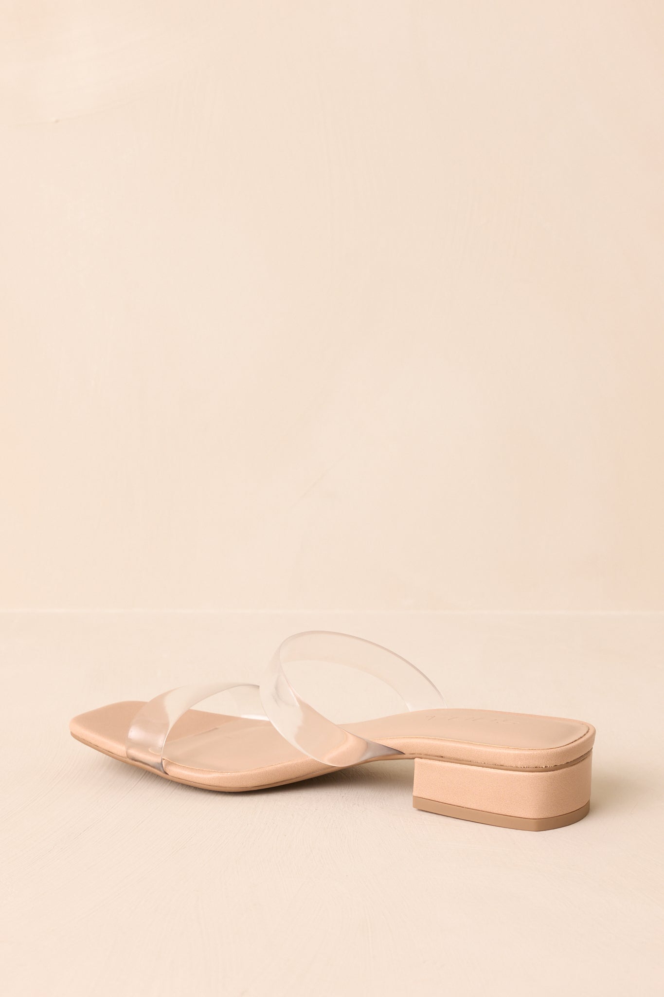 Timeless Edge Clear Beige Low Block Heel Sandals