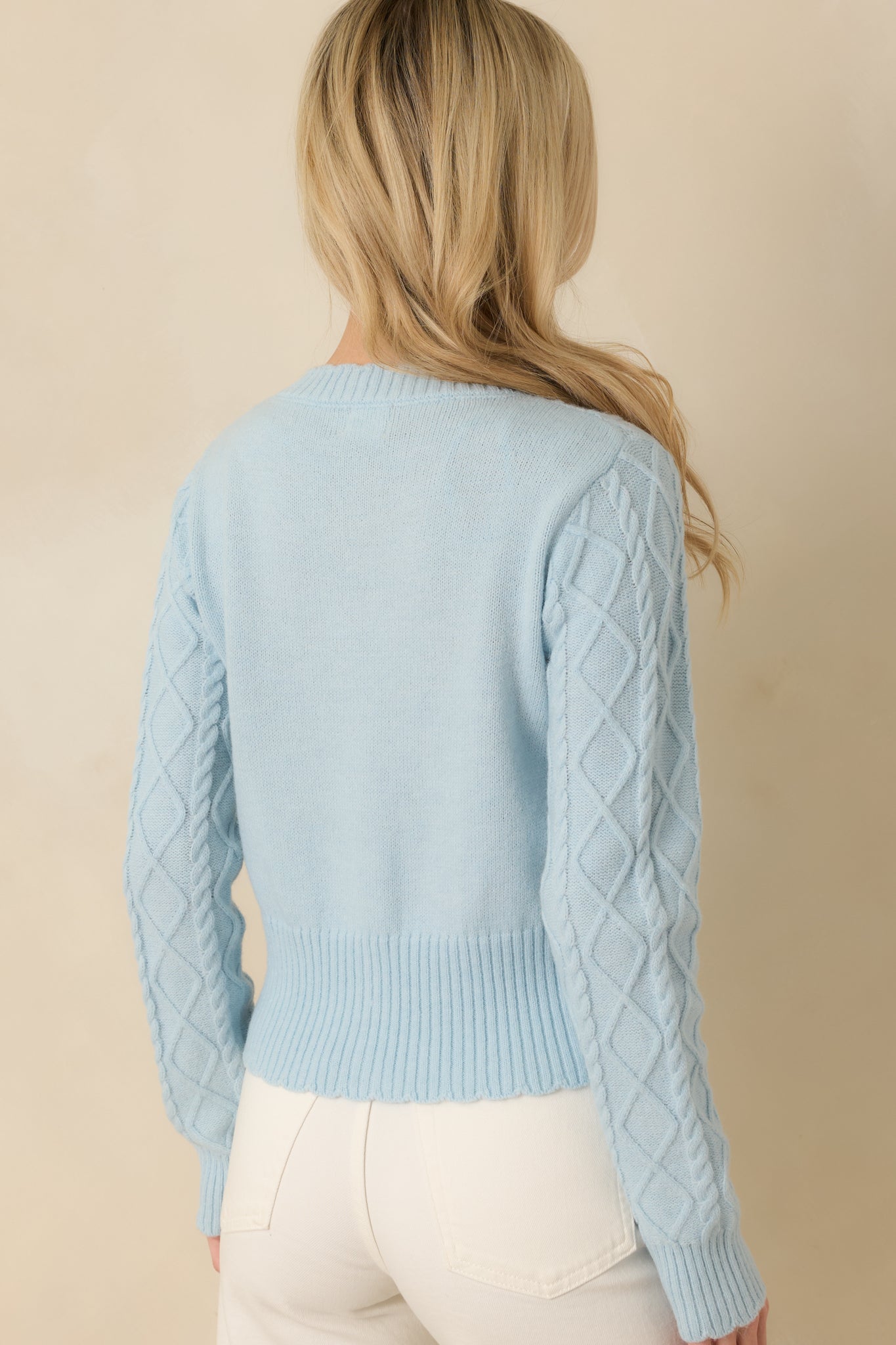 Main Lobster Energy Light Blue Embroidered Cardigan Sweater