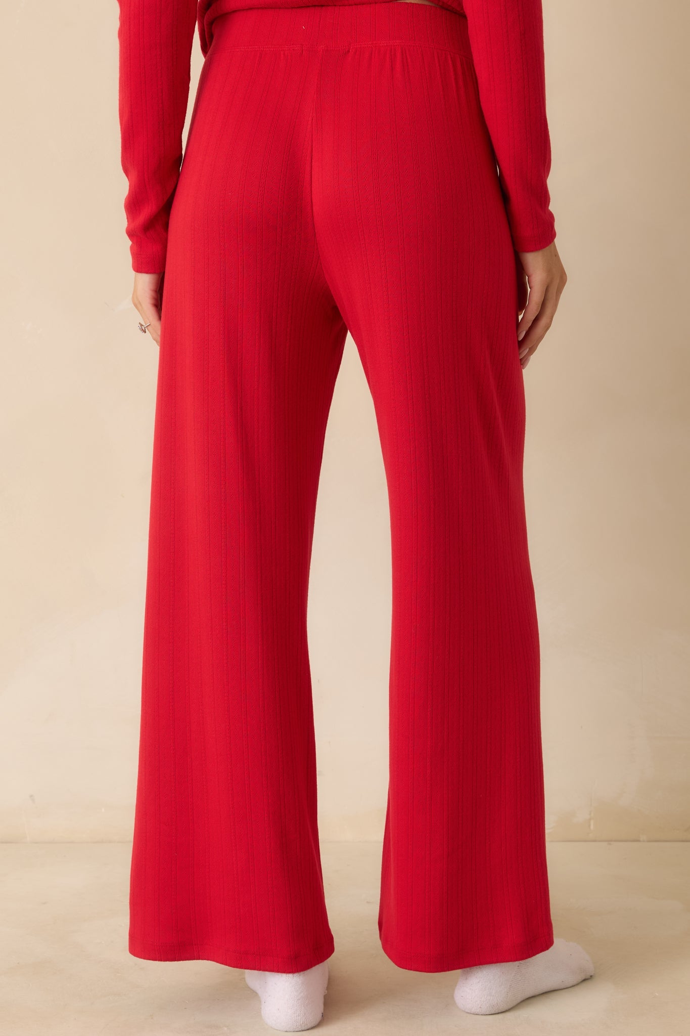 Z Supply Festive Red Luxe Pointelle Pants