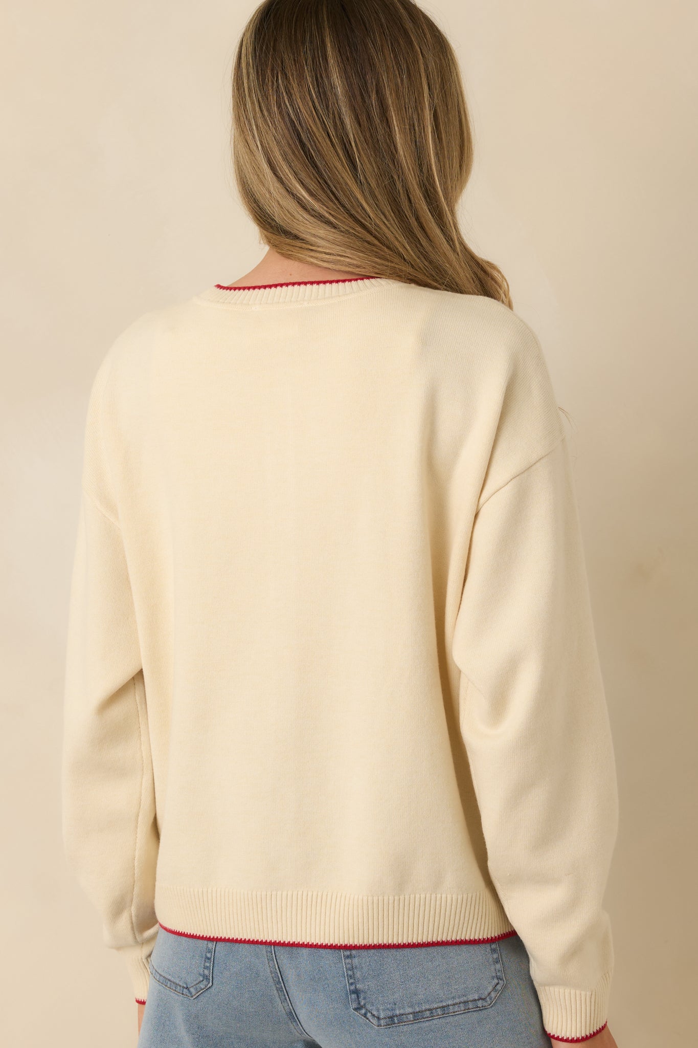 Picked With Love Ivory Multi Knit Cherry Tomato Cardigan