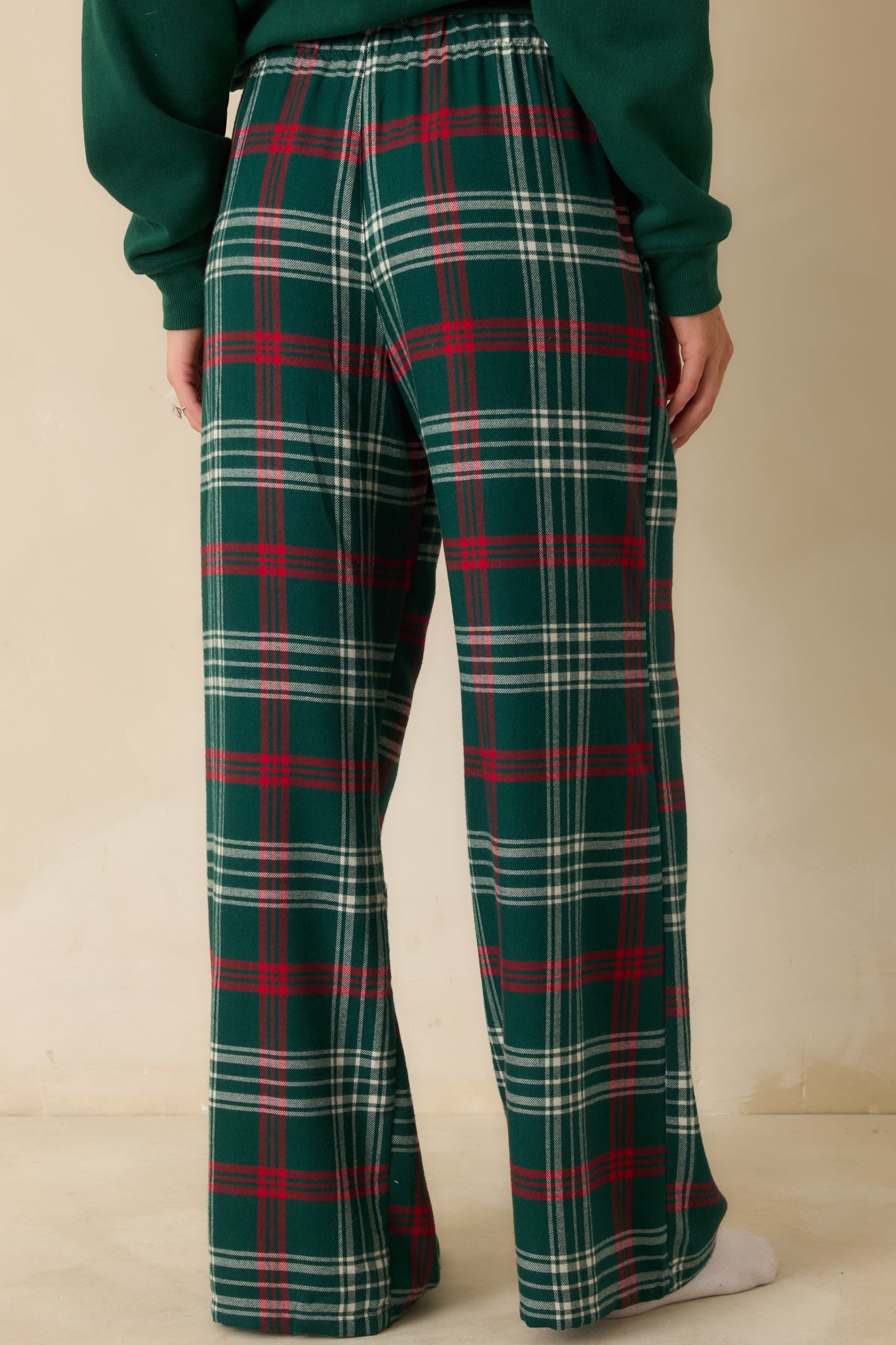 Z Supply Mistletoe Green Hangout Plaid Pajama Pants