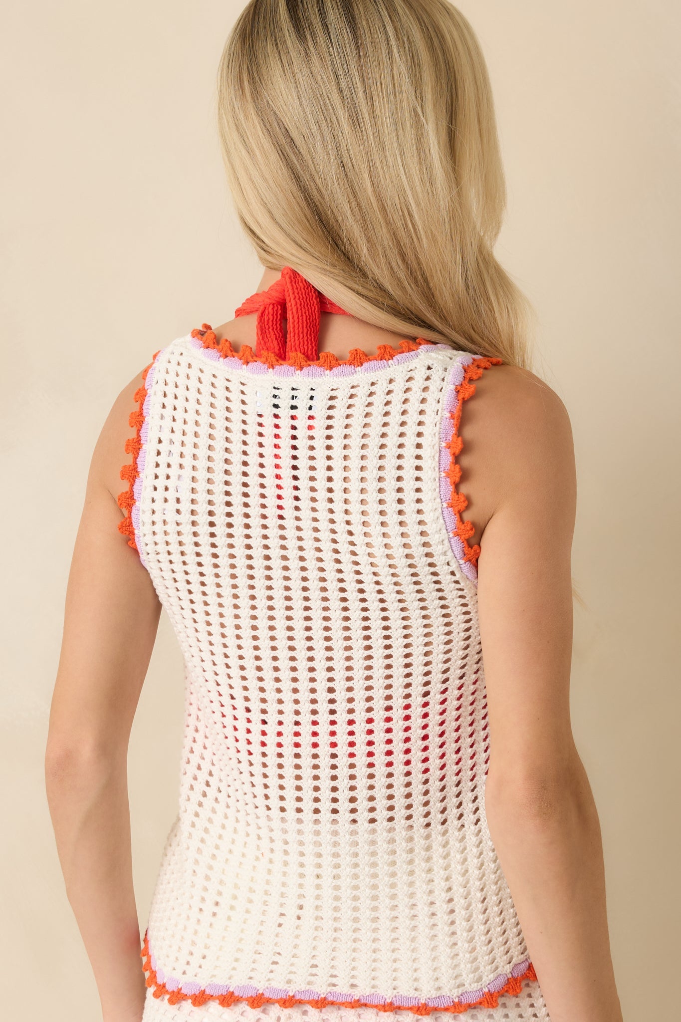 MINKPINK Cali White Cotton Crochet Knit Scallop Edge Top