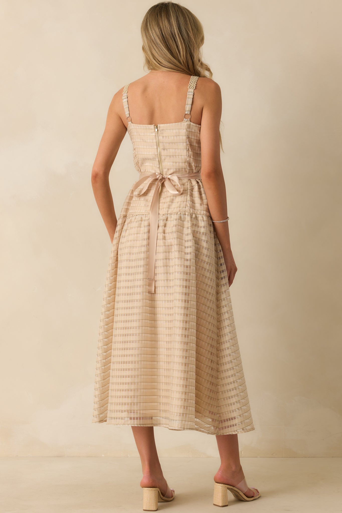 Know Better Tan Embroidered Drop Waist Maxi Dress