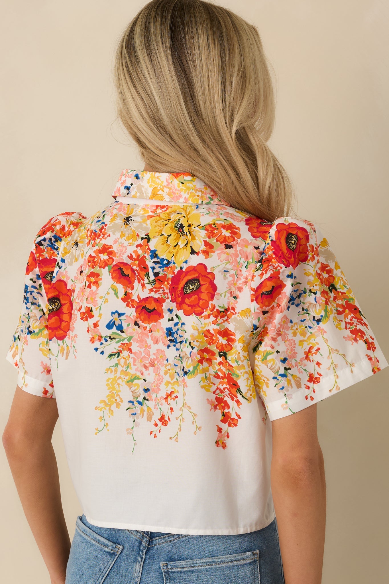 Tomorrow Will Come White Multi Cotton Floral Top