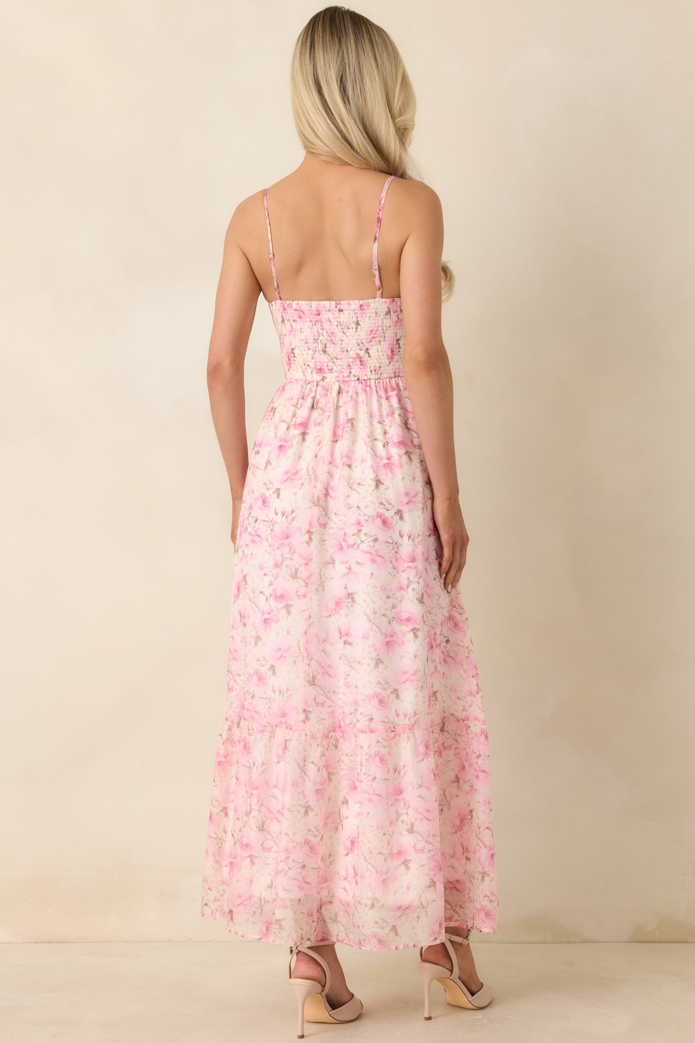 Love Me Softly Pink Floral Bustier Maxi Dress