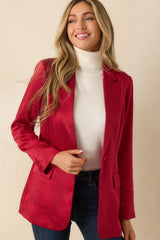 Standing Ovation Red Shimmer Tailored Blazer