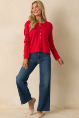 Z Supply Festive Red Medina Cozy Cardigan