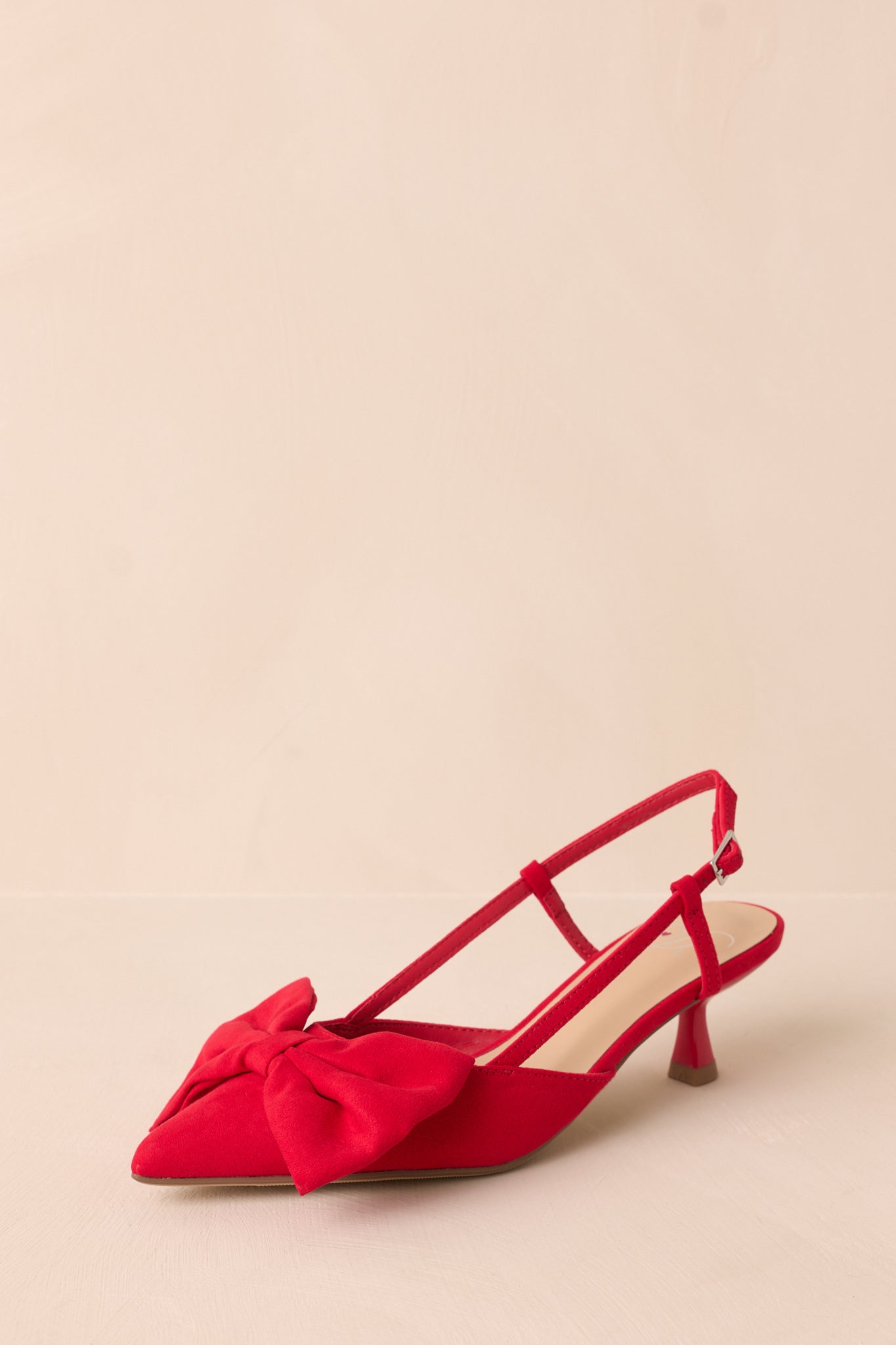 Wildest Dreams Red Pointed Toe Kitten Heels