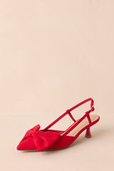 Wildest Dreams Red Pointed Toe Kitten Heels
