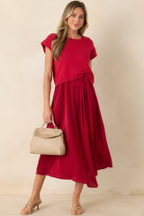 All Pulled Together Red Knit Sweater