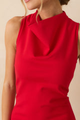 SPANX® Red Ponte Sleeveless Midi Dress