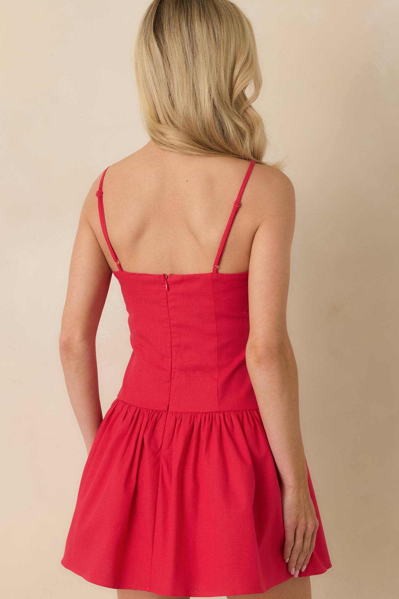 Simply Irresistible Red Cotton Front Tie Mini Dress