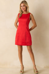 Simply Stunning Red Bow Back Mini Dress