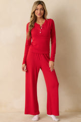 Z Supply Festive Red Luxe Pointelle Pants