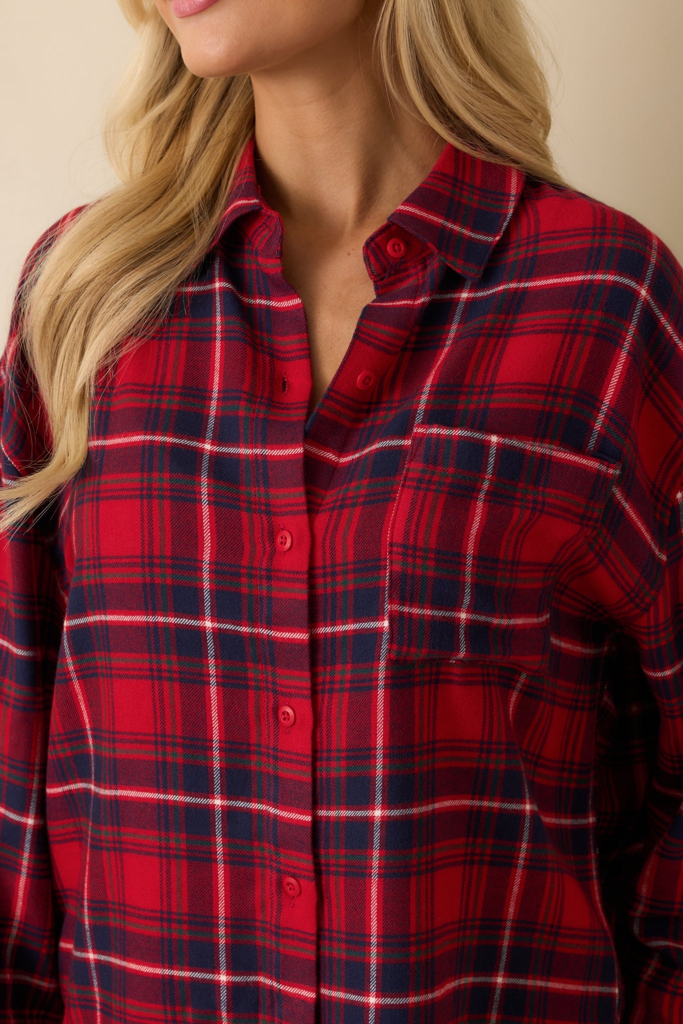 Z Supply Haute Red River Plaid Button Up Flannel Top