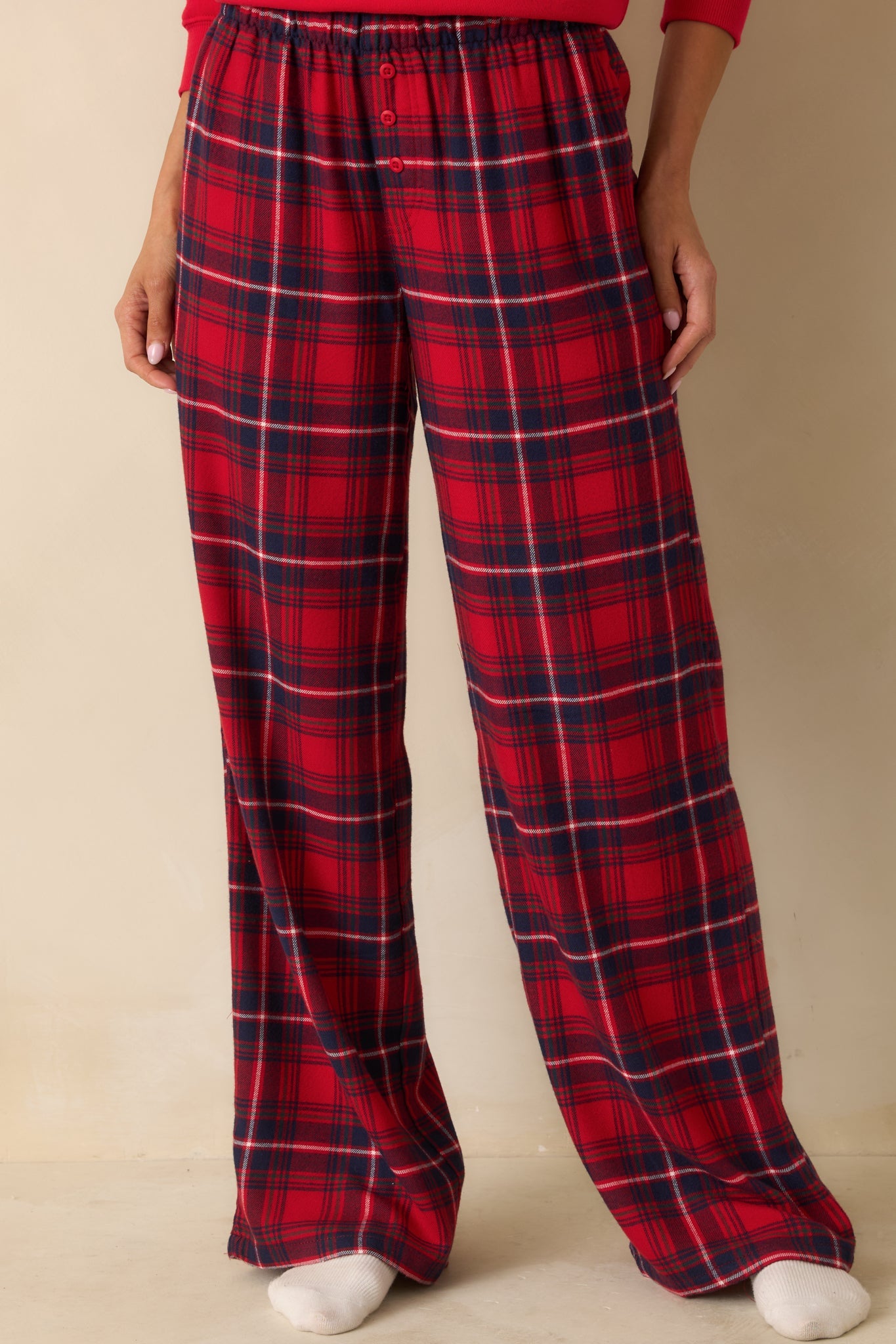 Z Supply Haute Red Hangout Plaid Pajama Pants