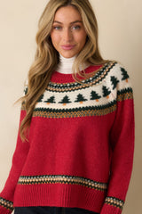 All Spruced Up Red Knit Tree Sweater