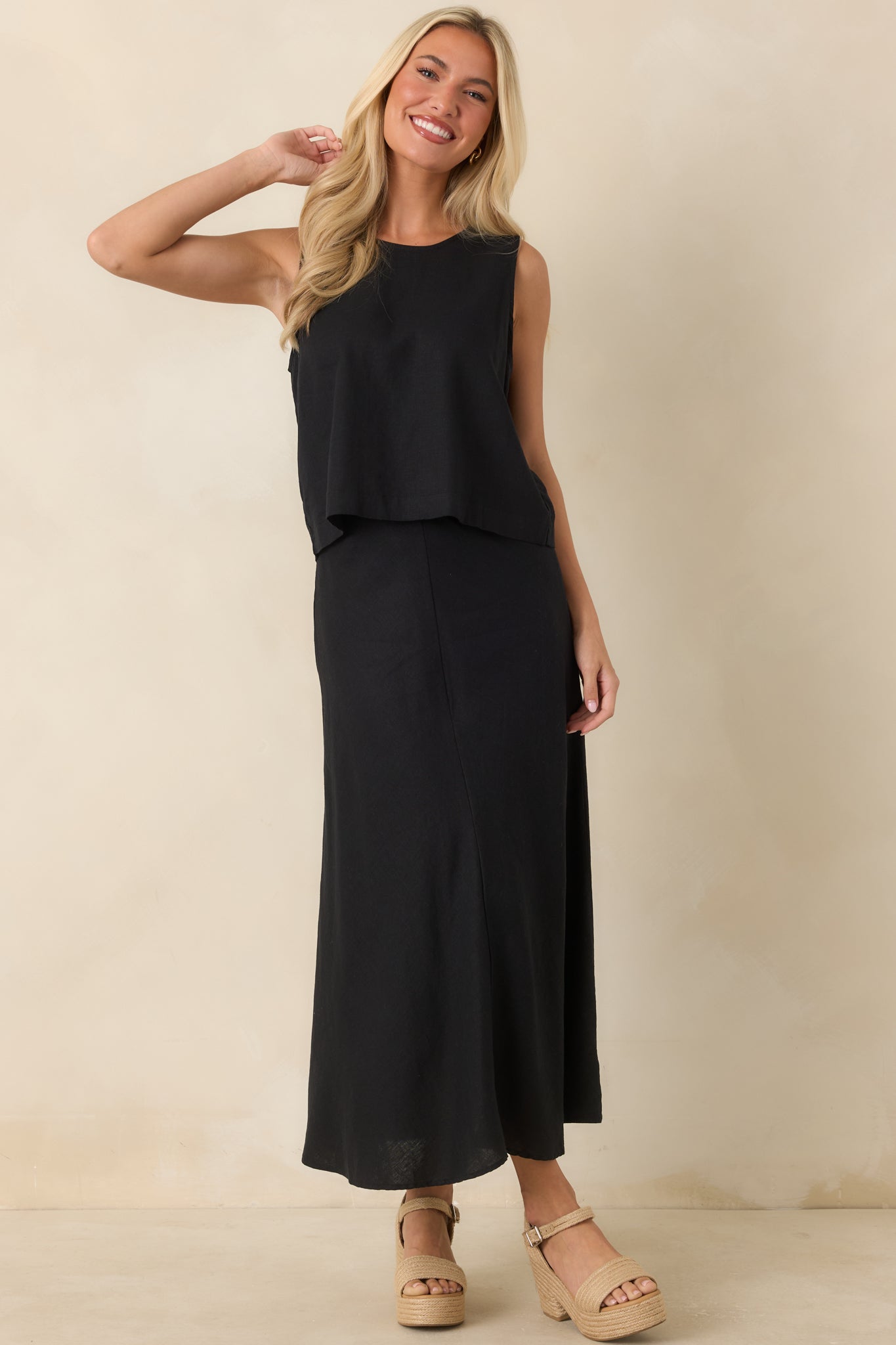 Z Supply Sloane Black Linen Tank