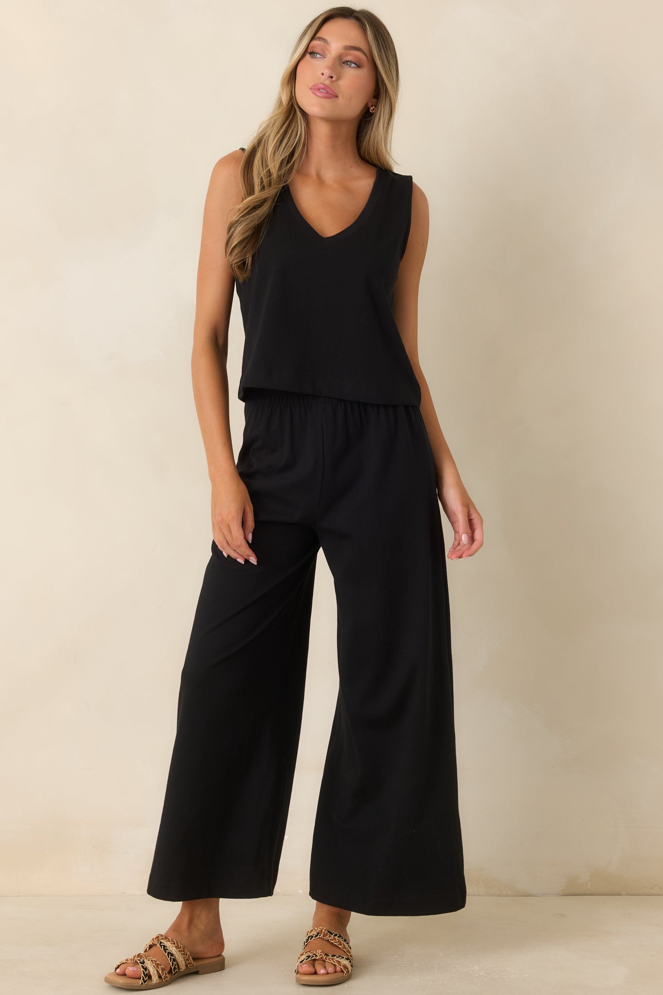 Z Supply Black Cotton Scout Jersey Pants