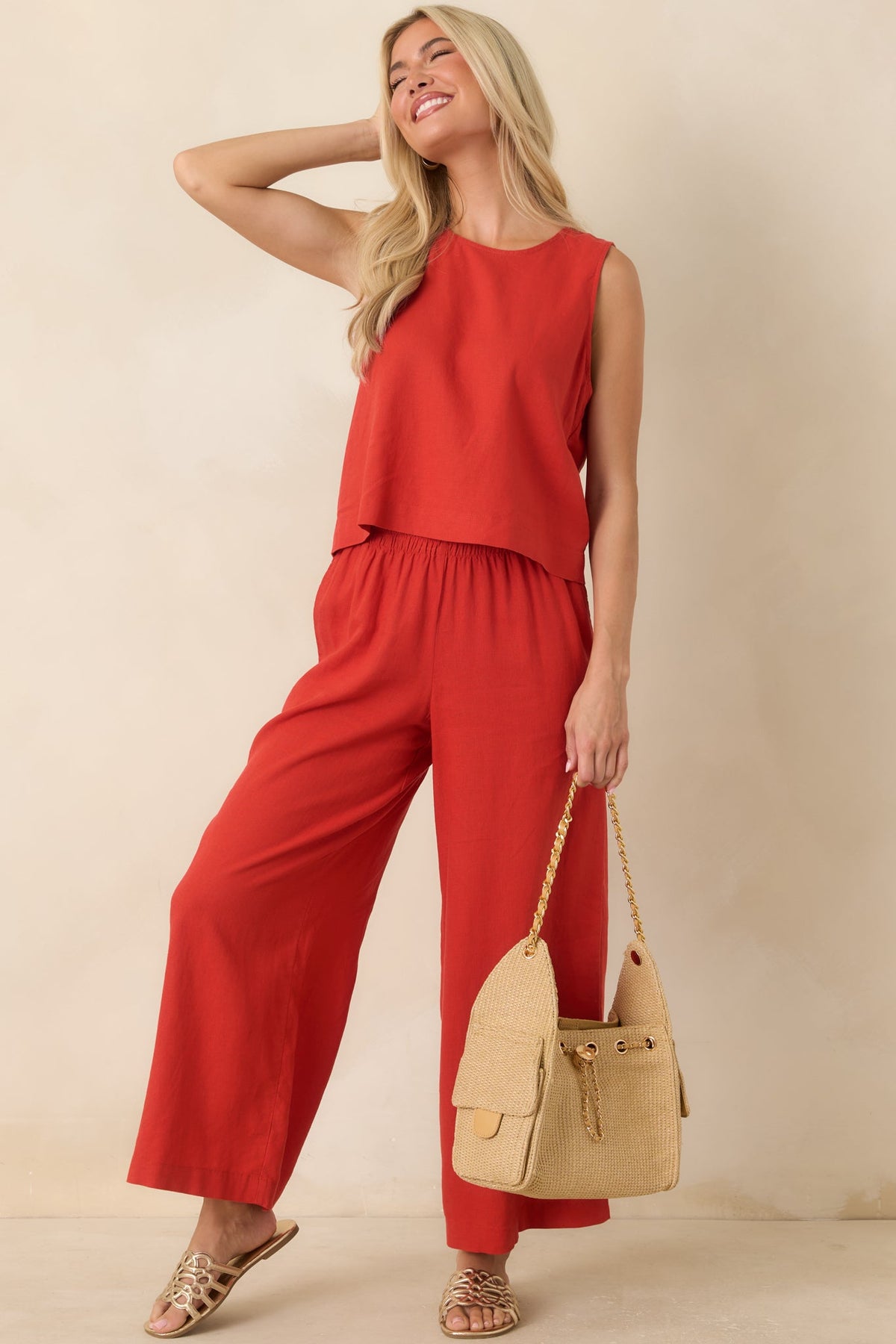 Z Supply Sloane Chili Pepper Red Linen Tank
