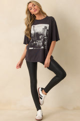 Z Supply Black Cotton Big Apple City Tee