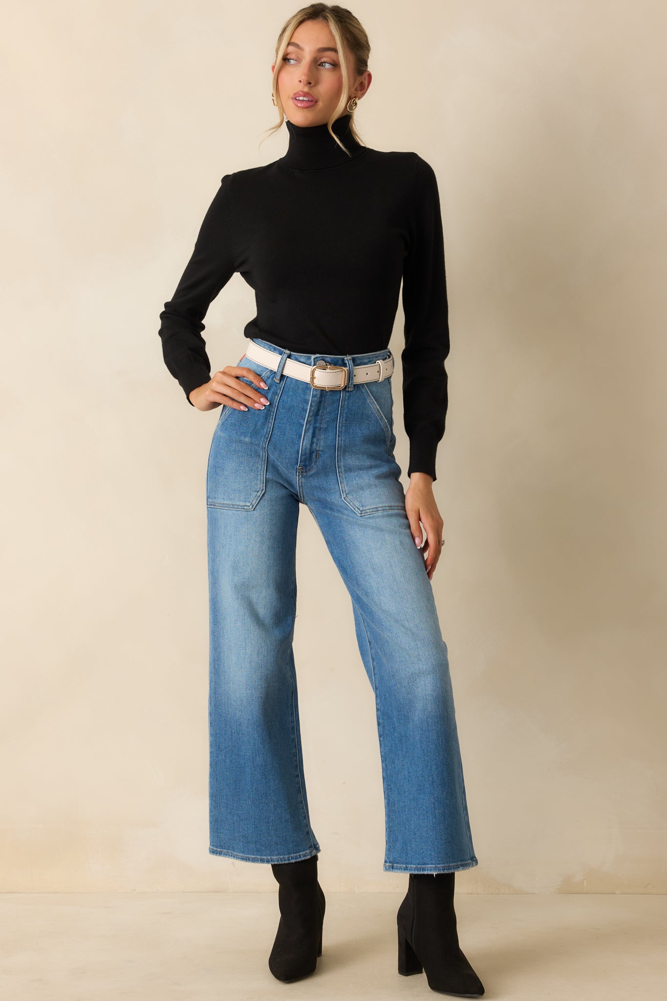 Something Amazing Medium Wash Wide Leg Jeans