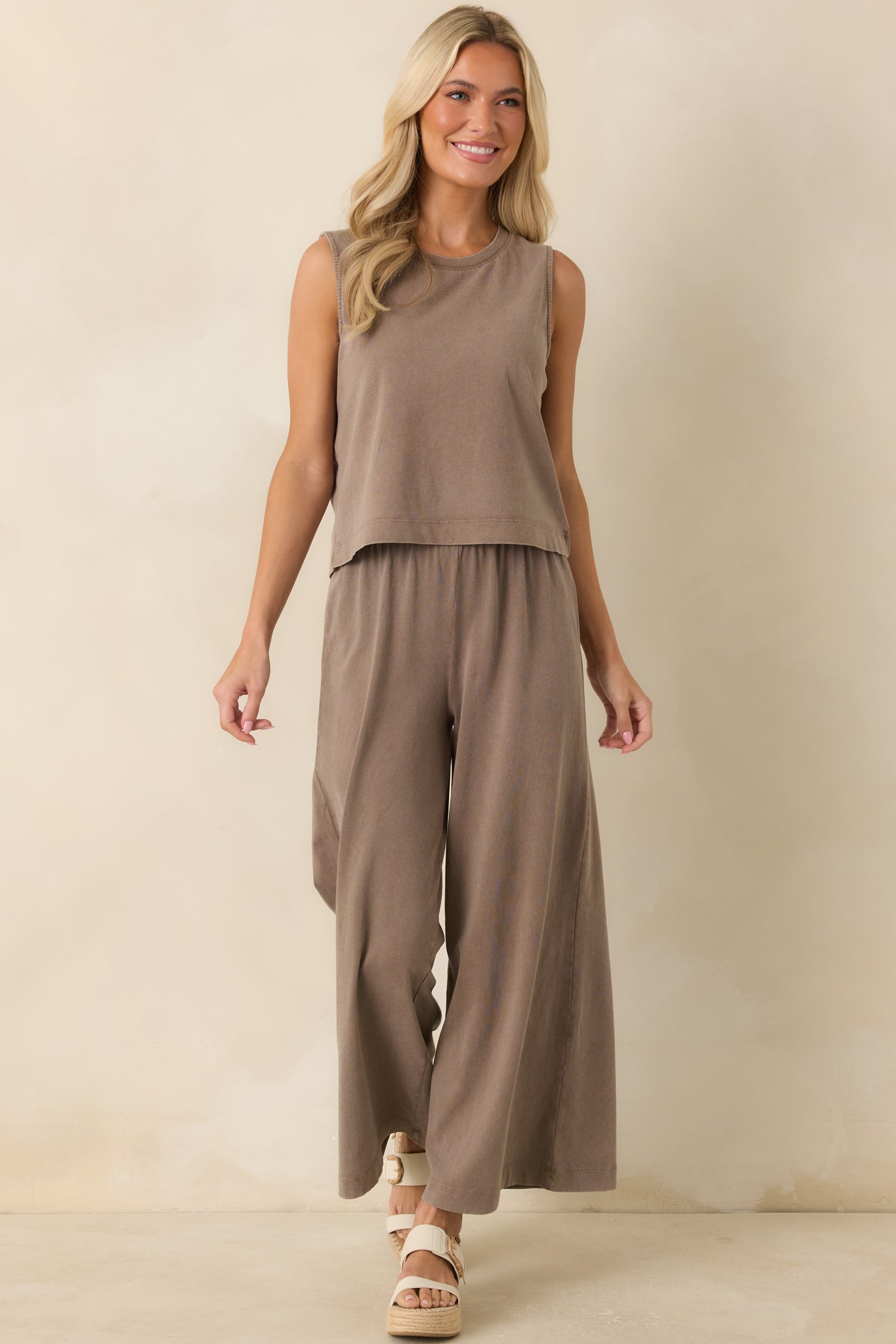 Z Supply Sloane Perfectly Taupe Cotton Jersey Tank