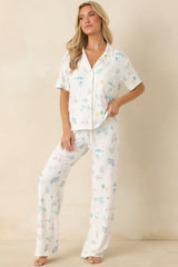 Z Supply Court Sports White Multi Pajama Top