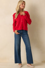 Z Supply Festive Red Medina Cozy Cardigan