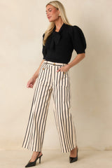 Leading the Way Black Stripe Cotton Pants