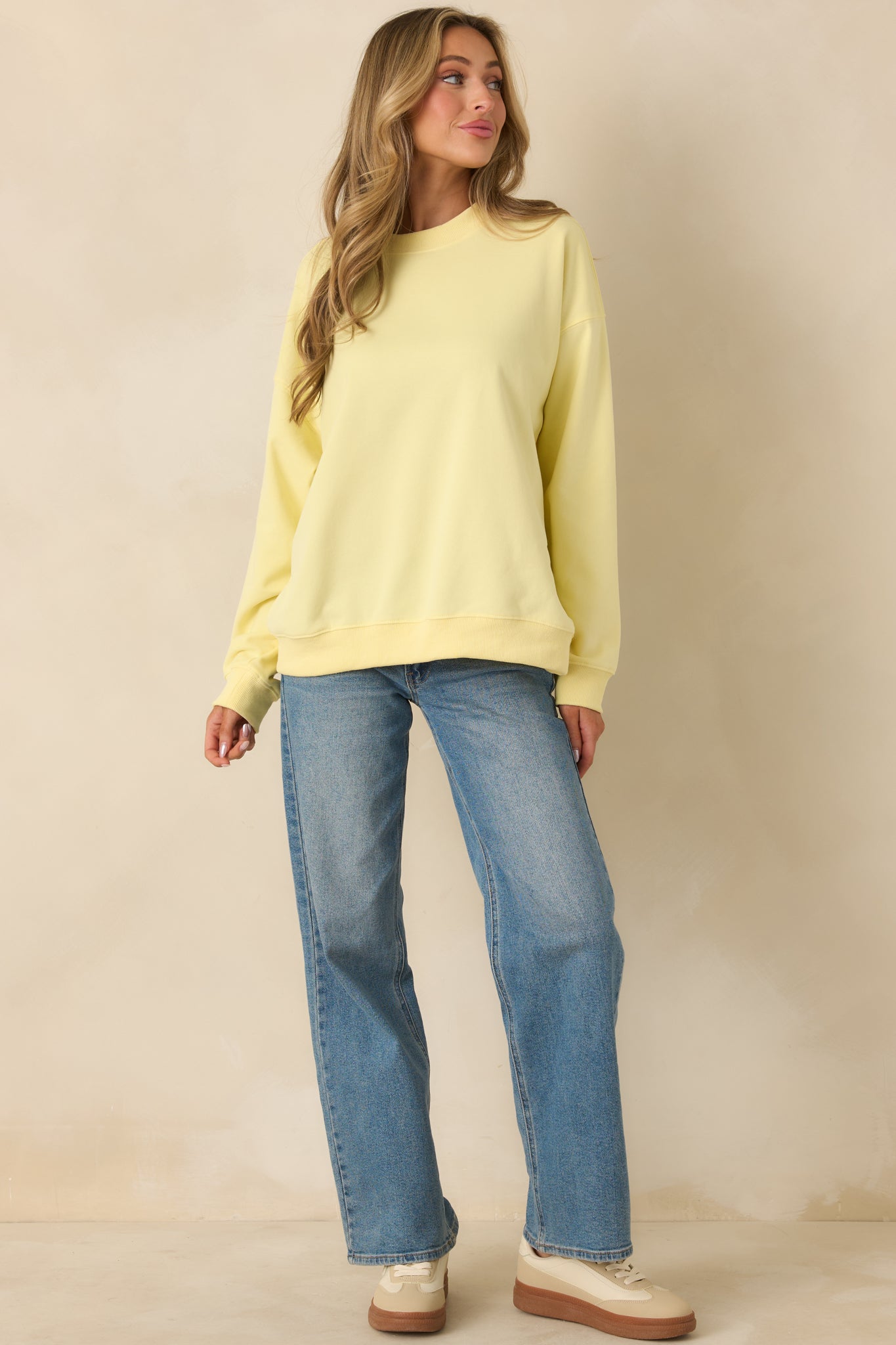 Radiant Vibes Yellow Crewneck Sweatshirt