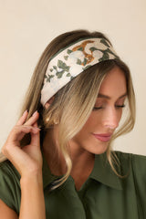 English Garden Ivory Multi Floral & Diamond Pattern Scarf Tie
