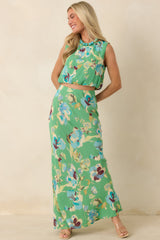 MINKPINK Cyprus Green Floral Bubble Top