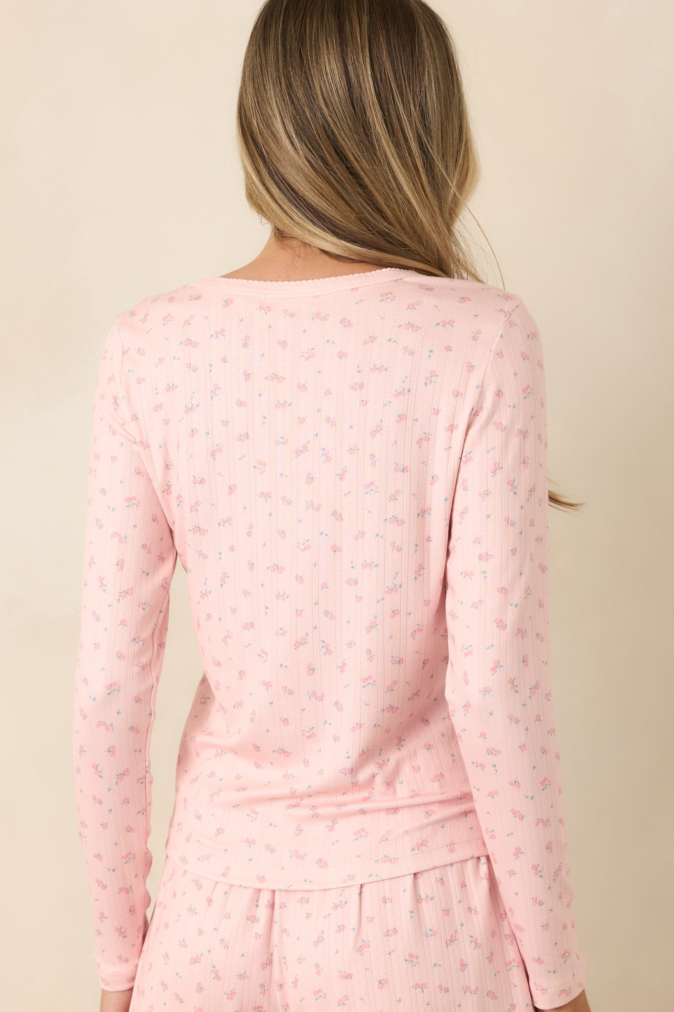 Z Supply Better Off Rosewater Pink Floral Pointelle Pajama Top