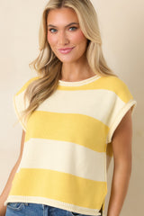 All In A Day Yellow & Ivory Stripe Knit Top