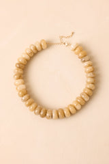 Natural Wonder Beige Marbled Bead Statement Necklace