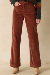 Thread & Supply Gladys Rust Cotton Corduroy Pants