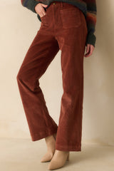 Thread & Supply Gladys Rust Cotton Corduroy Pants