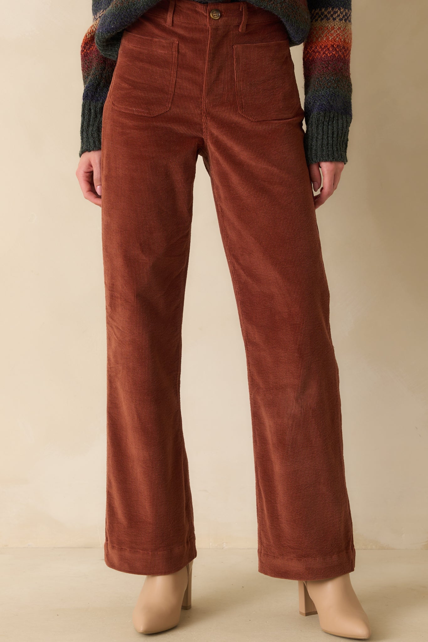 Thread & Supply Gladys Rust Cotton Corduroy Pants