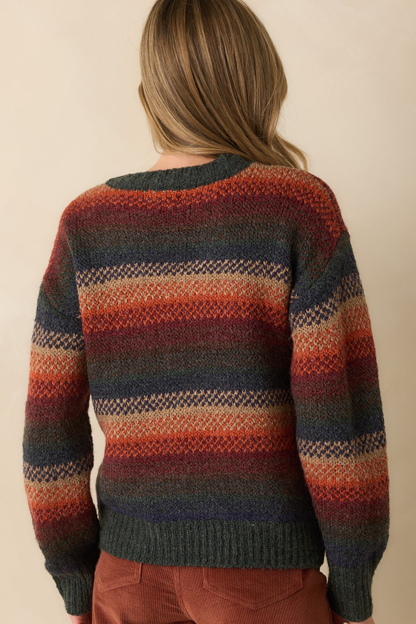 Thread & Supply Rust Multi Stripe Knit Rena Sweater