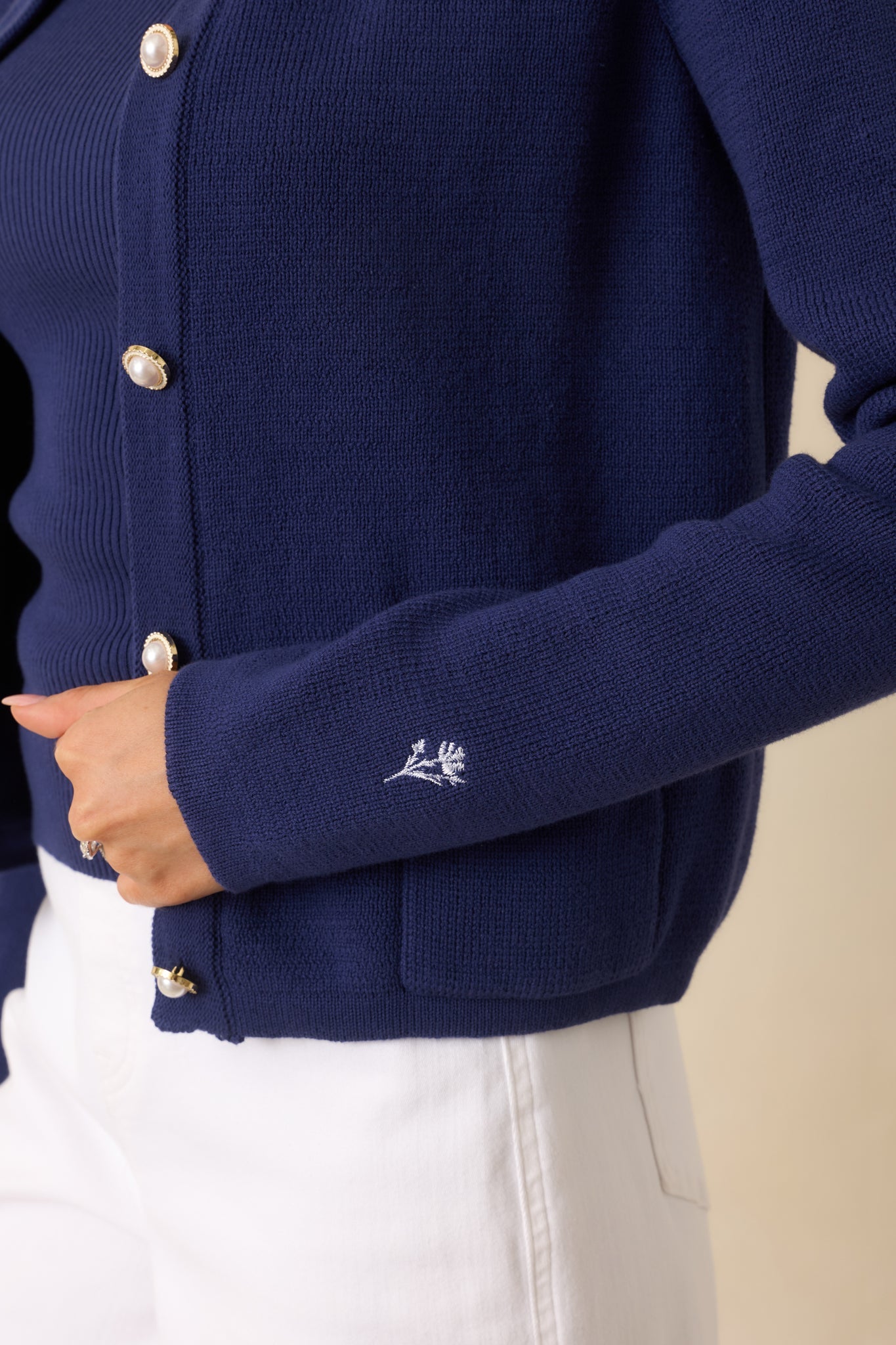 Prosperina Kennedy Navy Cotton Cardigan