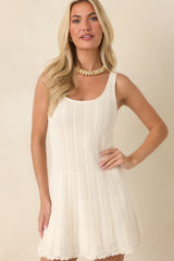 Z Supply Nadia Ivory Crochet Knit Mini Dress